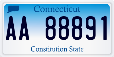 CT license plate AA88891