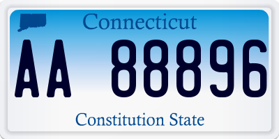 CT license plate AA88896