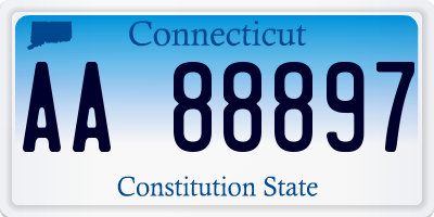 CT license plate AA88897