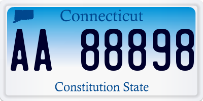 CT license plate AA88898