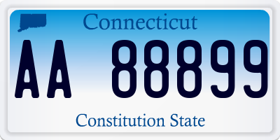 CT license plate AA88899