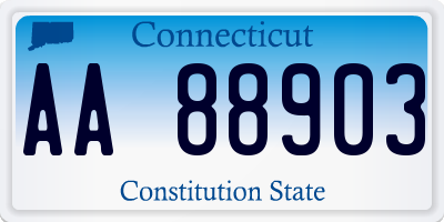 CT license plate AA88903