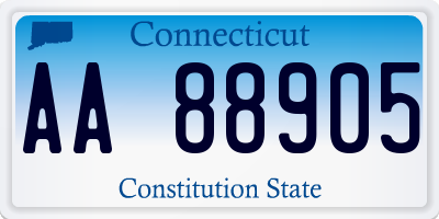 CT license plate AA88905