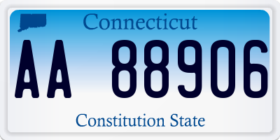 CT license plate AA88906