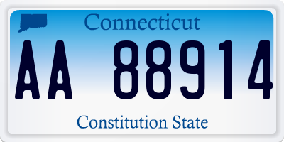 CT license plate AA88914