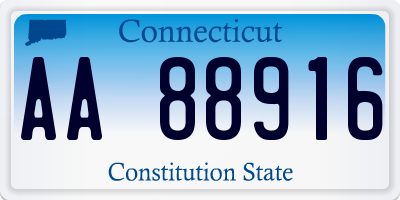 CT license plate AA88916