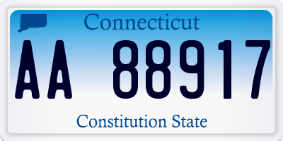 CT license plate AA88917