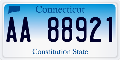 CT license plate AA88921