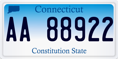 CT license plate AA88922