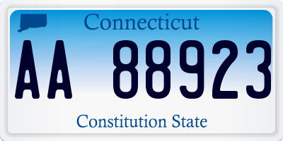 CT license plate AA88923