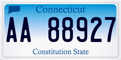 CT license plate AA88927
