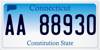 CT license plate AA88930