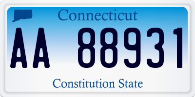 CT license plate AA88931