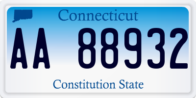 CT license plate AA88932