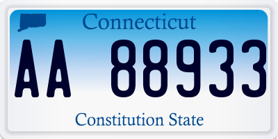 CT license plate AA88933