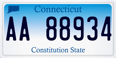 CT license plate AA88934