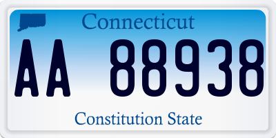 CT license plate AA88938