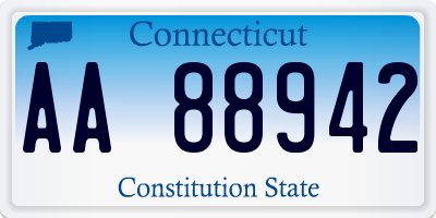 CT license plate AA88942