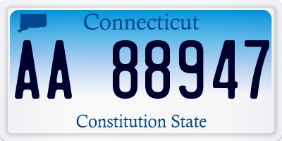 CT license plate AA88947