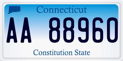 CT license plate AA88960