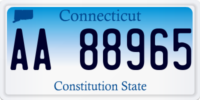 CT license plate AA88965