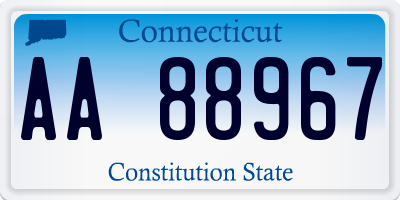 CT license plate AA88967