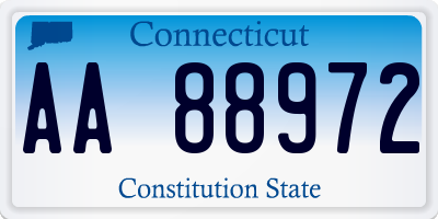 CT license plate AA88972