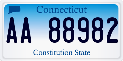 CT license plate AA88982
