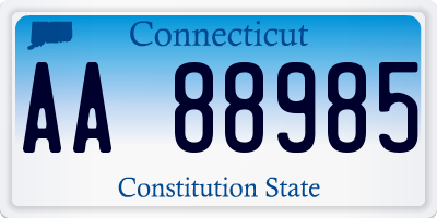 CT license plate AA88985