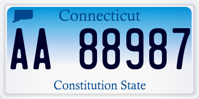 CT license plate AA88987