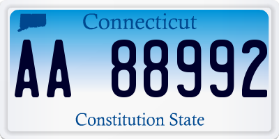 CT license plate AA88992