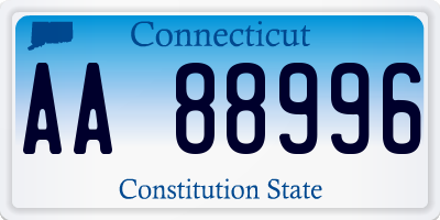 CT license plate AA88996