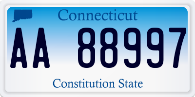 CT license plate AA88997