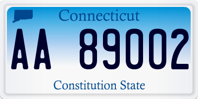 CT license plate AA89002