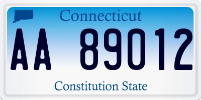 CT license plate AA89012