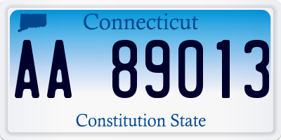 CT license plate AA89013