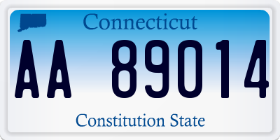 CT license plate AA89014