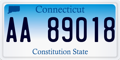 CT license plate AA89018