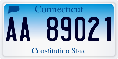 CT license plate AA89021