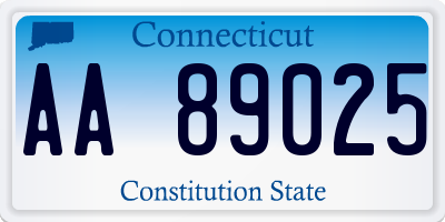 CT license plate AA89025