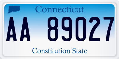 CT license plate AA89027