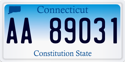 CT license plate AA89031