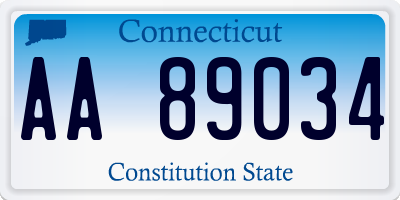 CT license plate AA89034