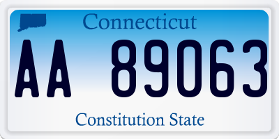CT license plate AA89063
