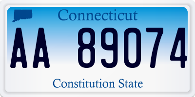 CT license plate AA89074