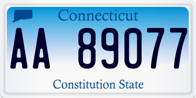 CT license plate AA89077