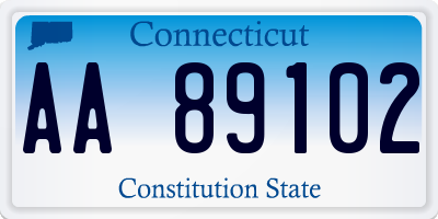 CT license plate AA89102