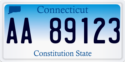 CT license plate AA89123