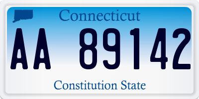 CT license plate AA89142