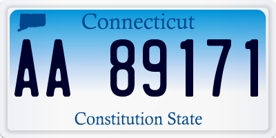 CT license plate AA89171